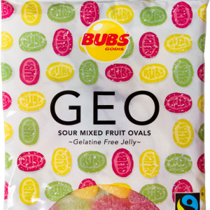 Bubs Godis GEO Sour Mixed Fruit Ovals