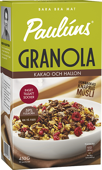 Paulúns Granola Kakao och Hallon