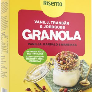 Risenta Granola Vanilj, Tranbär & Jordgubb