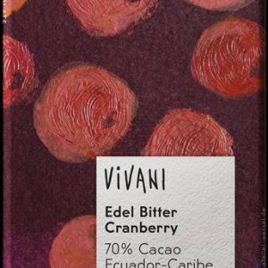 Vivani Superior Dark Chocolate with Cranberry